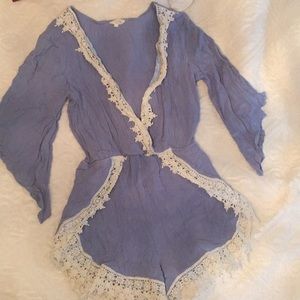 Lace Trimmed Romper